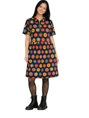 dangerfield floral 70s inspired dress